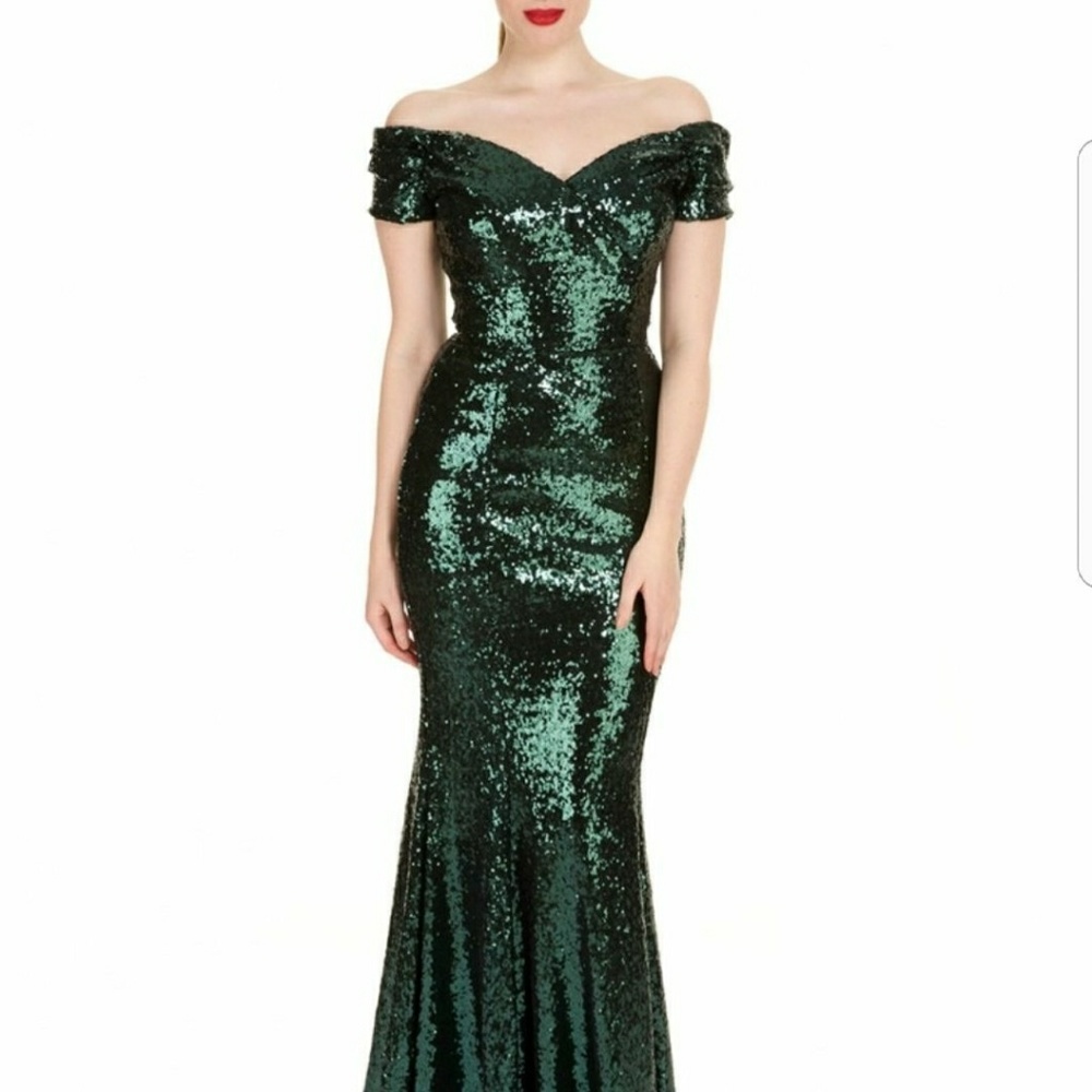 Forest Green Sequin Dress